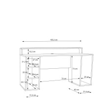 Gamingtisch >TEZAUR< LED-Wechselbeleuchtung, 5 Fächer, schwarz - 160x91x72cm (B/H/T)