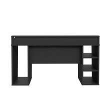 Gamingtisch >TEZAUR< 5 Fächer, 2 Böden, Ablage, schwarz - 160x91,1x72cm (B/H/T)