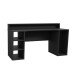 Gamingtisch >TEZAUR< 5 Fächer, 2 Böden, Ablage, schwarz - 160x91,1x72cm (B/H/T)
