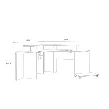 Eckschreibtisch >TEZAUR< Gamingtisch, LED-Wechselbeleuchtung, schwarz - 160x91,1x160cm (B/H/T)