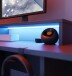 Eckschreibtisch >TEZAUR< Gamingtisch, LED-Wechselbeleuchtung, schwarz - 160x91,1x160cm (B/H/T)
