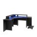 Eckschreibtisch >TEZAUR< Gamingtisch, LED-Wechselbeleuchtung, schwarz - 160x91,1x160cm (B/H/T)
