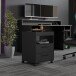 Rollcontainer >TEZAUR< 2 Schübe, 1 Fach, Rollen, schwarz matt - 48,4x63x42cm (B/H/T)