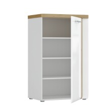 Garderobenschrank >TULUZA< LED, 2 Türen, Weiß / Artisan Eiche Dekor - 60,3x100x43,4cm (B/H/T)