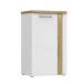 Garderobenschrank >TULUZA< LED, 2 Türen, Weiß / Artisan Eiche Dekor - 60,3x100x43,4cm (B/H/T)