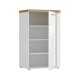 Garderobenschrank >TULUZA< LED, 2 Türen, Weiß / Artisan Eiche Dekor - 60,3x100x43,4cm (B/H/T)