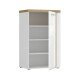 Garderobenschrank >TULUZA< LED, 2 Türen, Weiß / Artisan Eiche Dekor - 60,3x100x43,4cm (B/H/T)