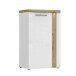 Garderobenschrank >TULUZA< LED, 2 Türen, Weiß / Artisan Eiche Dekor - 60,3x100x43,4cm (B/H/T)