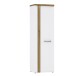 Garderobenschrank >TULUZA< LED, Drehtür, Weiß / Artisan Eiche Dekor - 60,3x196x43,4cm (B/H/T)