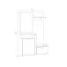 Kompaktgarderobe >TULUZA< Spiegel, Weiss / Artisan Eiche Dekor - 128,5x200,8x43,4cm (B/H/T)