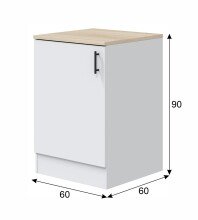 Küchen-Set >KIRA< (Küchenblock Kira 200A) in Weiß glänzend/Weißmatt/Canadian Eiche