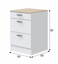 Küchen-Set >KIRA< (Küchenblock Kira 180A) in Weiß glänzend/Weißmatt/Canadian Eiche