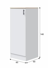 Küchen-Set >KIRA< (Küchenblock Kira 180A) in Weiß glänzend/Weißmatt/Canadian Eiche