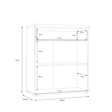 Kommode >WINNIE< 1 Schub, 2 Türen, weiss / Sonoma Eiche Dekor - 79,9x93x34,8cm (B/H/T)