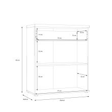 Kommode >WINNIE< 1 Schub, 2 Türen, weiss / Sonoma Eiche Dekor - 79,9x93x34,8cm (B/H/T)
