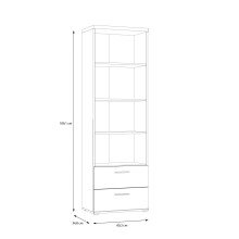 Regal >WINNIE< 2 Schübe, 3 Böden, Sonoma Eiche Dekor/weiss - 60,2x189,1x34,8cm BxHxT