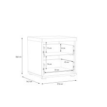 Nachtkommode >WINNIE< 2 Schubladen, Sonoma Eiche Dekor / weiss - 37,6x38,6x34,7cm (BxHxT)