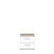 Nachtkommode >WINNIE< 2 Schubladen, Sonoma Eiche Dekor / weiss - 37,6x38,6x34,7cm (BxHxT)