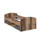 Stauraumbett >WINNIE< 90x200cm, 2 Schübe, Old-Wood-Vintage / Beton  - 96x65x206,4cm (B/H/T)