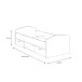 Stauraumbett >WINNIE< 90x200cm, 2 Schübe, Old-Wood-Vintage / Beton  - 96x65x206,4cm (B/H/T)
