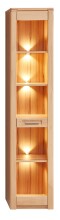 Standvitrine >Nature One< 1 Tür, mit LED, FSC, Kernbuche teilmassiv - 43x203x40cm (B/H/T)