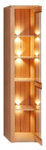 Standvitrine >Nature One< 1 Tür, mit LED, FSC, Kernbuche teilmassiv - 43x203x40cm (B/H/T)