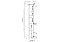 Standvitrine >Nature One< 1 Tür, mit LED, FSC, Kernbuche teilmassiv - 43x203x40cm (B/H/T)