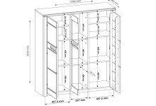 Highboard >Nature One< 3 Türen, mit LED, FSC, Kernbuche teilmassiv - 127x137x40cm (B/H/T)