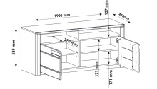 TV-Schrank >Nature One< 2 Türen, 2 Fächer, FSC, in Kernbuche teilmassiv - 131x58x45cm (B/H/T)