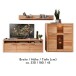 Wohnwand >Nature One< 3-teilig, mit LED, FSC, in Kernbuche teimassiv - 330x180x45cm (B/H/T)