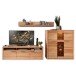 Wohnwand >Nature One< 3-teilig, mit LED, FSC, in Kernbuche teimassiv - 330x180x45cm (B/H/T)