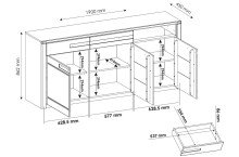Sideboard >Nature One< 3 Türen, 3 Schübe, FSC, in Kernbuche teilmassiv - 190x86x45cm (B/H/T)