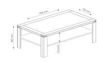 Couchtisch >Nature One< mit Ablageboden, in Kernbuche teilmassiv - 120x40x70cm (B/H/T)