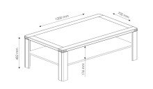 Couchtisch >Nature One< mit Ablageboden, in Kernbuche teilmassiv - 120x40x70cm (B/H/T)