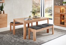 Sitzbank >Nature One< 3 Sitzkissen, FSC, Kernbuche teilmassiv - 130x48x38 (BxHxT)