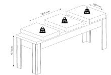 Sitzbank >Nature One< 3 Sitzkissen, FSC, Kernbuche teilmassiv - 130x48x38 (BxHxT)
