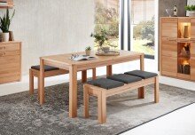 Sitzbank >Nature One< 3 Sitzkissen, FSC, Kernbuche teilmassiv - 130x48x38 (BxHxT)