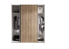 Schiebetürenschrank >Berno< 2 Türen, in Grau / Eiche Dekor - 170x195,5x57,2cm (BxHxT)