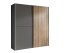 Schiebetürenschrank >Berno< 2 Türen, in Grau / Eiche Dekor - 170x195,5x57,2cm (BxHxT)