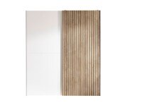 Schiebetürenschrank >Berno< 2 Türen, in weiss / Eiche Dekor - 170x195,5x57,2cm (BxHxT)