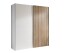 Schiebetürenschrank >Berno< 2 Türen, in weiss / Eiche Dekor - 170x195,5x57,2cm (BxHxT)