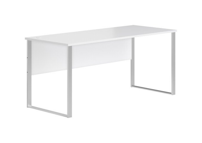 Schreibtisch >Amanda< in Weiß, Melamin und Metall - 170x77x73cm (BxHxT)