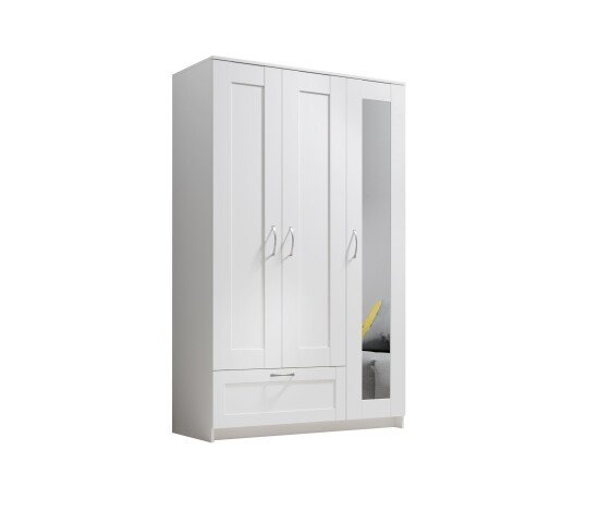 Kleiderschrank >Lepini< in Weiß, Dekorfolie - 117x191x50cm (BxHxT)