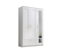 Kleiderschrank >Lepini< in Weiß, Dekorfolie -...