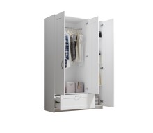 Kleiderschrank >Lepini< in Weiß, Dekorfolie -...