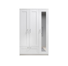 Kleiderschrank >Lepini< in Weiß, Dekorfolie - 117x191x50cm (BxHxT)