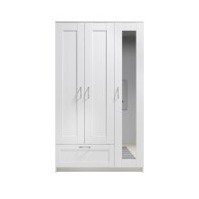 Kleiderschrank >Lepini< in Weiß, Dekorfolie - 117x191x50cm (BxHxT)