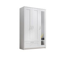 Kleiderschrank >Lepini< in Weiß, Dekorfolie -...