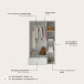 Kleiderschrank >Lepini< in Weiß, Dekorfolie - 117x191x50cm (BxHxT)