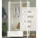 Kleiderschrank >Lepini< in Weiß, Dekorfolie - 117x191x50cm (BxHxT)